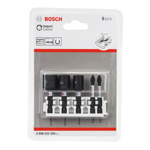 Bosch Schrauberbit- und Steckschlüssel-Set Impact Control 5-teilig
